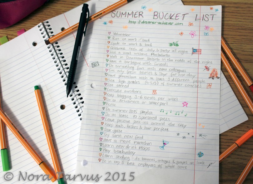 SummerBucketListb2015DreamerAchiever